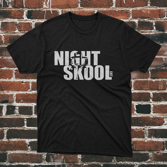 NightSkool Ent. Black T-Shirt with White Print