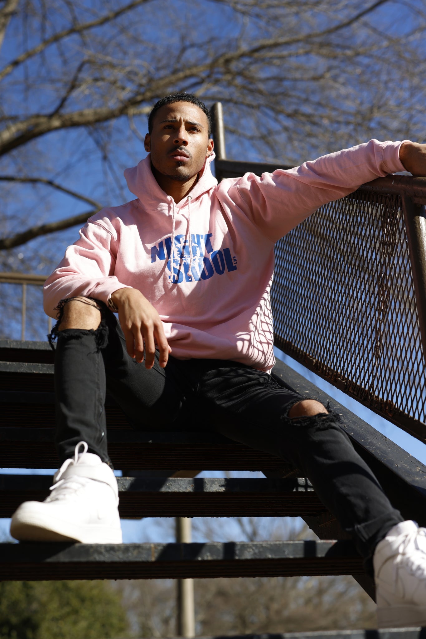 Pink hoodie outfit sales mens